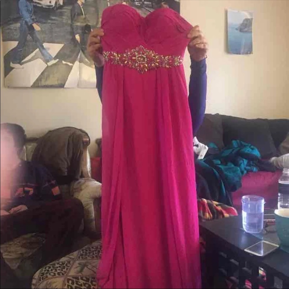 Pink strapless Prom Dress - Picture 2 of 4